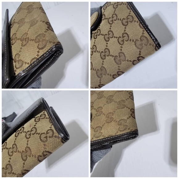 Authentic Gucci GG Supreme Coated Canvas and Leather French Flap Wallet - Picture 13 of 15